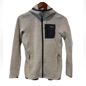 Patagonia Women’s XS R1 Air full zip hoodie Jacket Cool White NWT